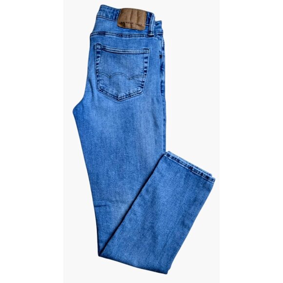 American Eagle Outfitters Airflex Jeans Mens 28x32 Blue Faded  Skinny Faded - Picture 3 of 6